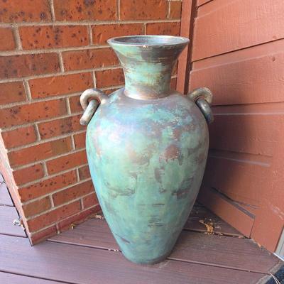 Lot #22 - Pier1 Decorative Green Rustic Vase Urn