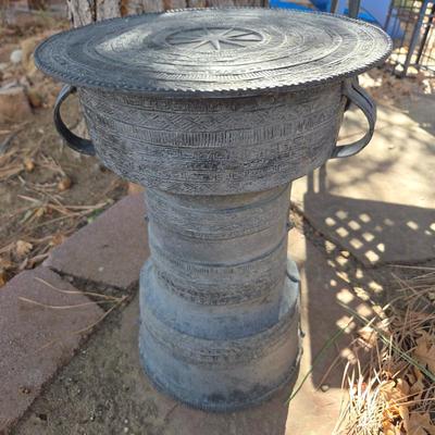 Lot #32 - Thai Bronze Rain Drum Side Table