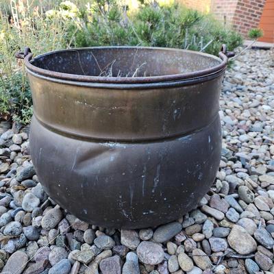 Lot #85 - Antique Metal Cauldron Cook Pot Kettle Garden Planter