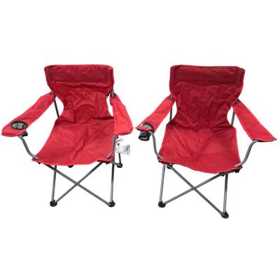 Lot #151 - Ozark Trail Deluxe Armchairs Portable Folding Camping Chairs in Red
