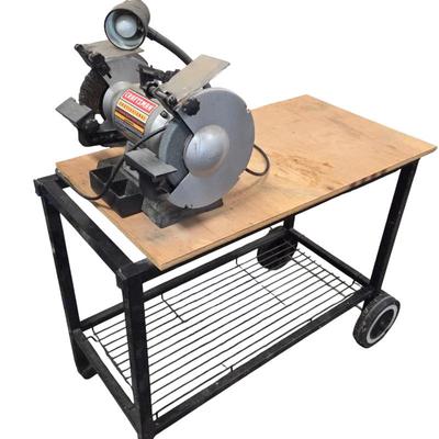 Lot #194 - Craftsman Bench Grinder on Rolling Cart