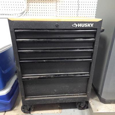 Lot #206 - Husky 5-Drawer Rolling Tool Cabinet With Keys