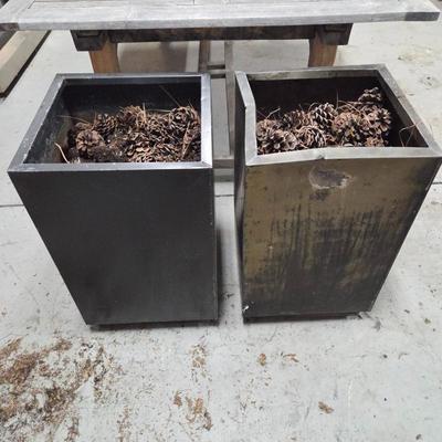 Lot #118 - Two Square Resin Planters