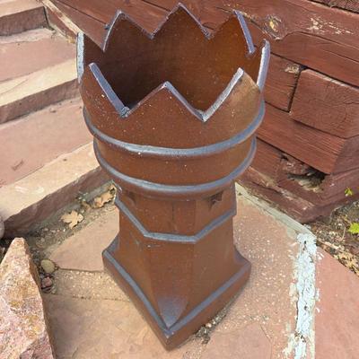 Lot #38 - Antique English Terracotta Chimney Pot With Salt Glaze Finish.
