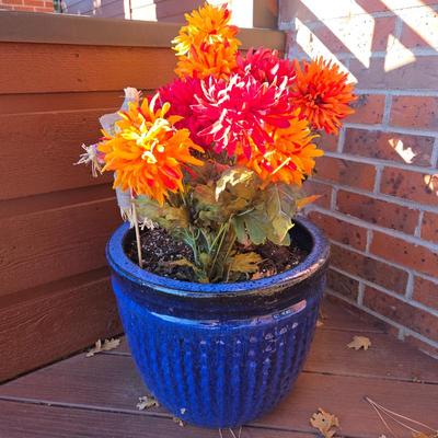 Lot #2 - Blue Ceramic Planter