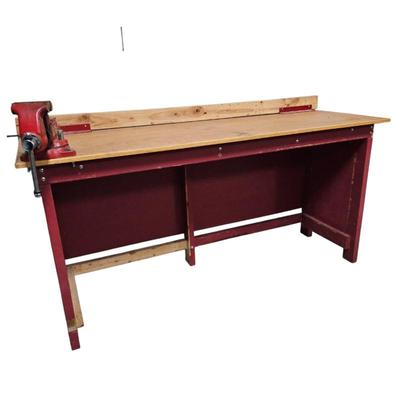 Lot #177 - 6 Ft Workbench With Craftsman Bench Vise