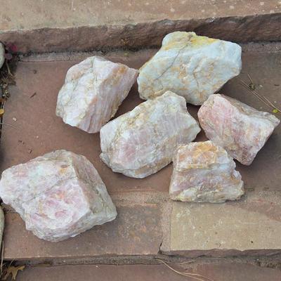 Lot #36 - Six Large Pieces of Rose Quartz