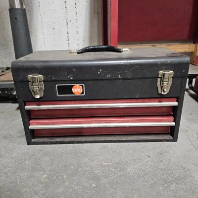 Lot #172 - Portable Tool Chest With Socket Set, Wrenches & Other Tools