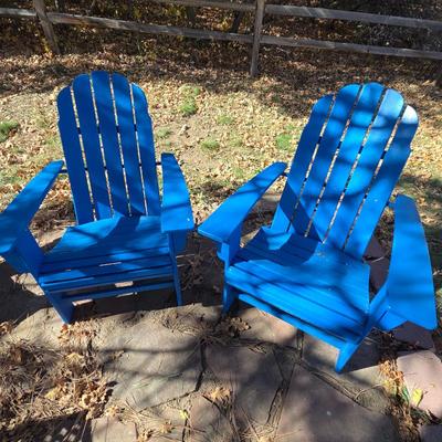 Lot #30 - Two Polywood Nautical Curveback Adirondack Chairs