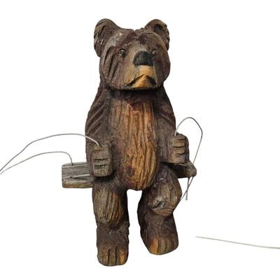 Lot #113 - Chainsaw Carved Bear on Swing