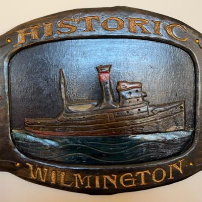 Glenn Jones Art - “Historic Wilmington” Carved Wood Wall Hanging 