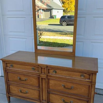 Triune by Drexel - Lowboy Dresser with Mirror 