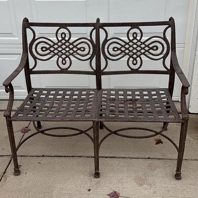 Wrought Iron Patio Bench – Decorative Outdoor Seating