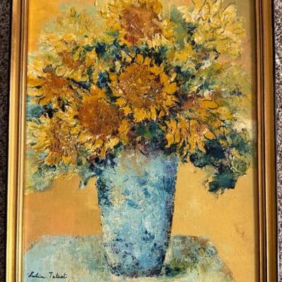Floral Oil Painting Signed, Framed
