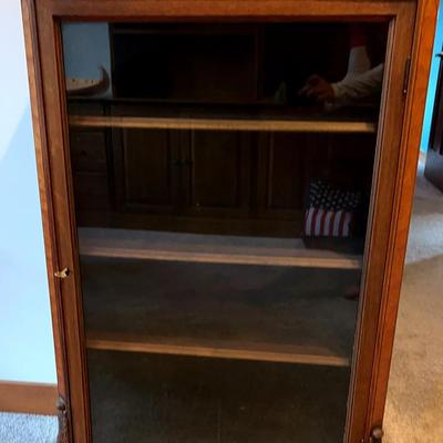Vintage Bookcase with Glass Front Door