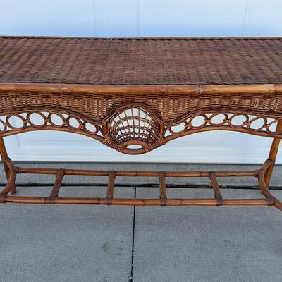 Wicker Console Table 