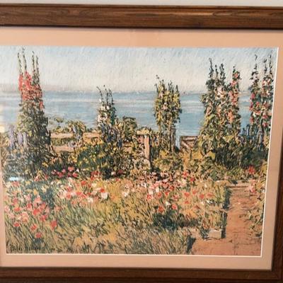 Hollyhocks, Isles of Shoals, Framed Print