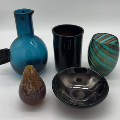 Glass Art Decor – Lot of 5 Assorted Pieces