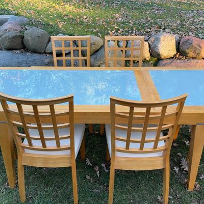 Hidden Leave Dining Table + Six Chairs 