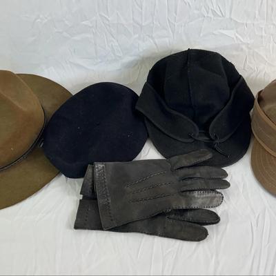Vintage Mens Hats & Leather Gloves