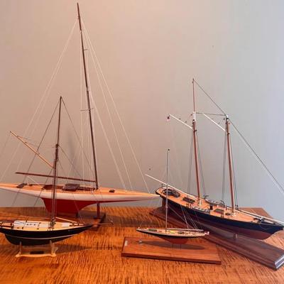 Wooden Model Ships, Qty 4