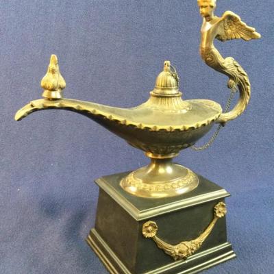 Castilian Imports Cast Brass Aladdin Genie Lamp Sculpture