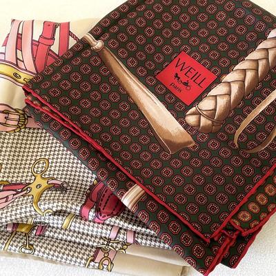 Equestrian Theme Silk Scarves, 2pcs