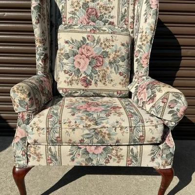 Broyhill Floral Wingback Armchair