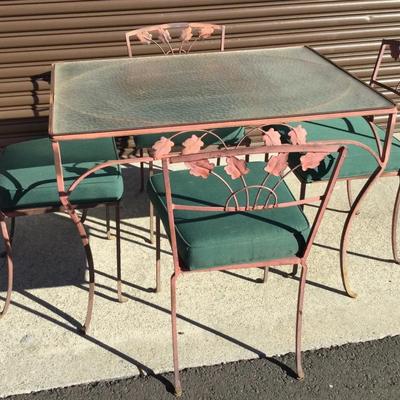 Wrought Iron Patio Dining Set, 5 Pcs