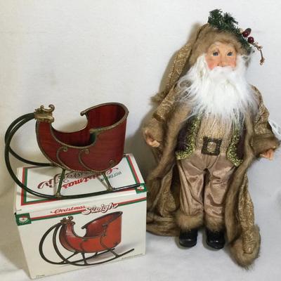 Kurt Adler Santa & Sleigh 2 Pc.