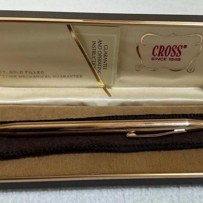 Cross 14K Gold Filled #1502 Ballpoint Pen With Case