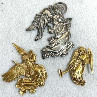 Angel Brooch & Ornaments Reed and Barton Museum Fine Arts Boston, 3 Pcs