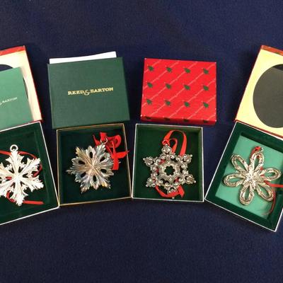 Reed & Barton Snowflake Ornament Collectables (4pcs)