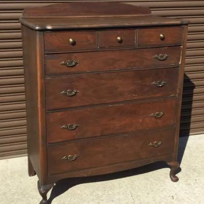 Highboy Dresser Dark Wood