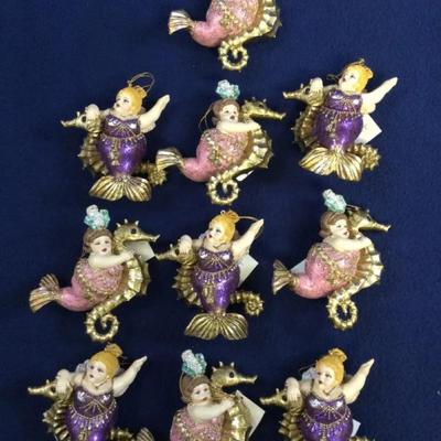 Katherine’s Collection Mermaid & Seahorse Ornaments (10Pcs)