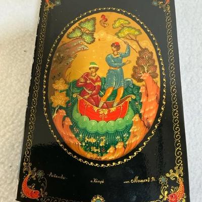 Russian Lacquered Finish Box By Viktor N. Malkov, Vintage