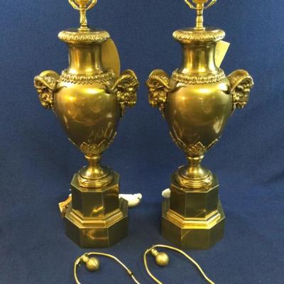Matching Chapman Brass Rams Head Lamps (2pcs)