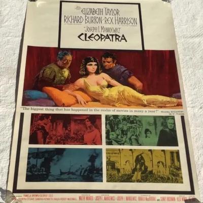 Elizabeth Taylor Cleopatra Theatre Lobby Poster, Vintage 1964