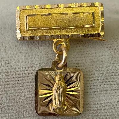 14k Gold Madonna Pin 