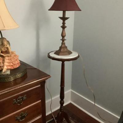 $28 plant stand with marble added 35”H 10” diameter 