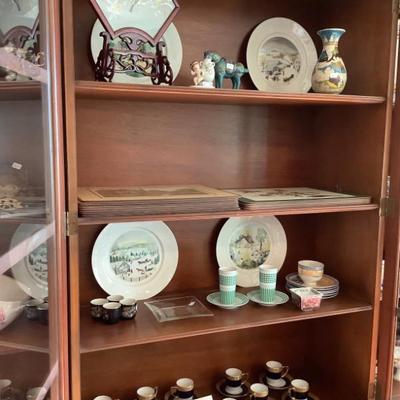 $249 China cabinet, 3 drawer, 2 door on bottom, 4 glass doors on top 80"H 72"W 16"depth