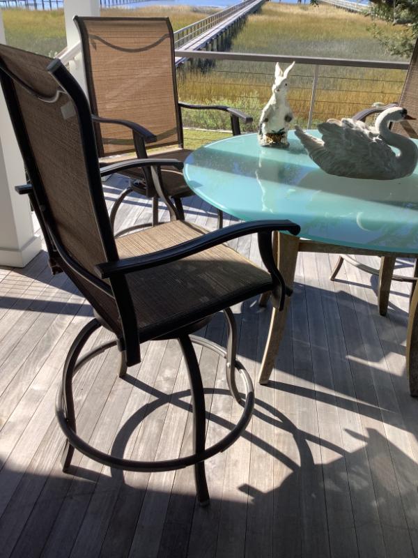 Sale Photo Thumbnail #124: $100 swivel metal patio chairs 48"H 26"W 26"depth
