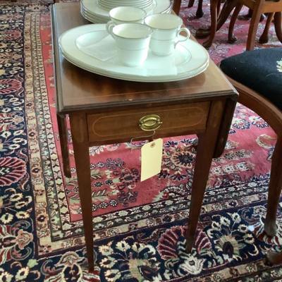 $95 drop leaf side table with 1 drawer 26"H 14"W 20"depth