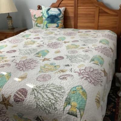 $275 Lexington queen bed with Simmons Beautyrest pillow top mattress and box spring headboard-55"H 62"W 