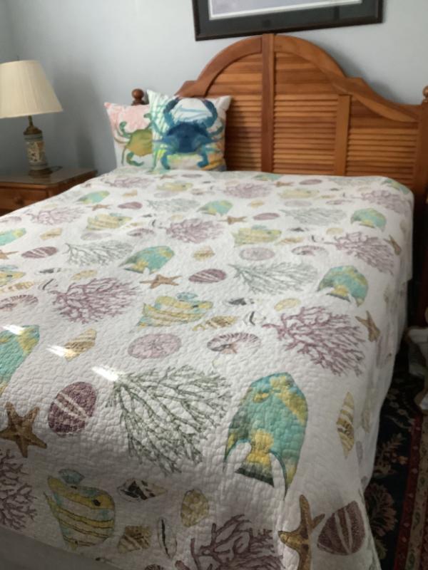 Sale Photo Thumbnail #210: $275 Lexington queen bed with Simmons Beautyrest pillow top mattress and box spring headboard-55"H 62"W 