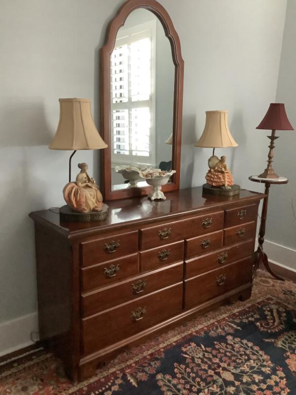 Sale Photo Thumbnail #213: $195 Dovetail dresser with mirror 32"H 82"W 18"depth 