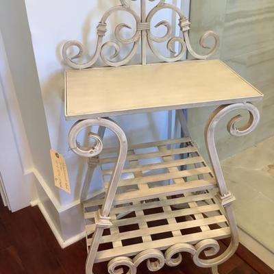 SOLD $36 metal accent shelf 40"H 21"W 13"depth