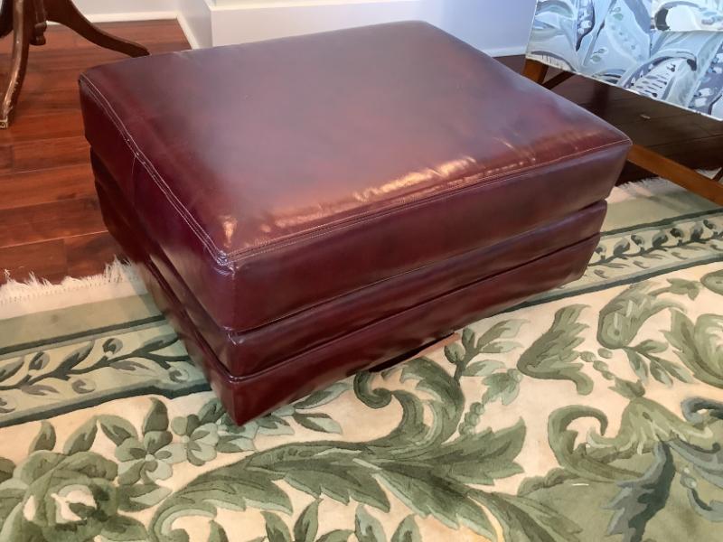 Sale Photo Thumbnail #116: $125 leather ottoman on casters 