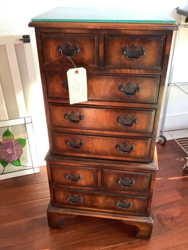 Sale Photo Thumbnail #145: $159 Pettie Chest of Drawers, dovetail, glass top, 8 drawers, 37"H 17"W 12"depth
