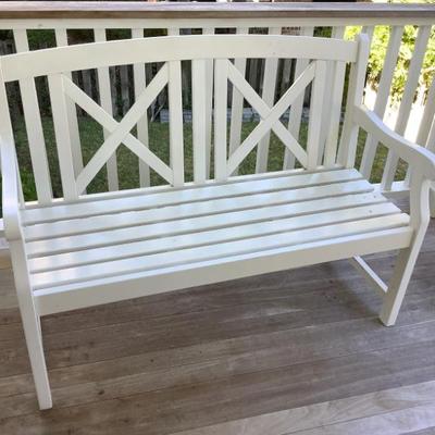 $199 white bench 36"H 48"L 20"depth 